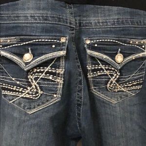 Cute rhinestone maternity jeans